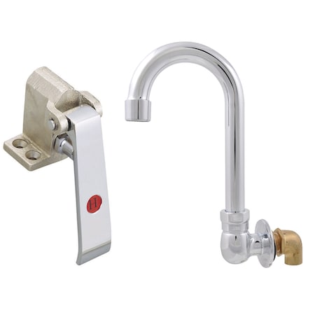 Bk Resources Knee Valve Assembly, splash mount Cast Body, 3.5"Gooseneck Swivel Spout BKSPKVSGS-G